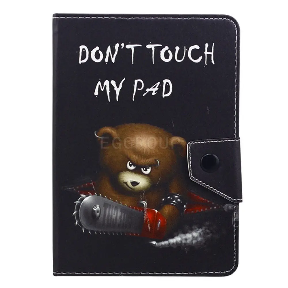 AIBOULLY смешной надписью Don't Touch My Pad Универсальный PU кожаный чехол Обложка для RCA 7