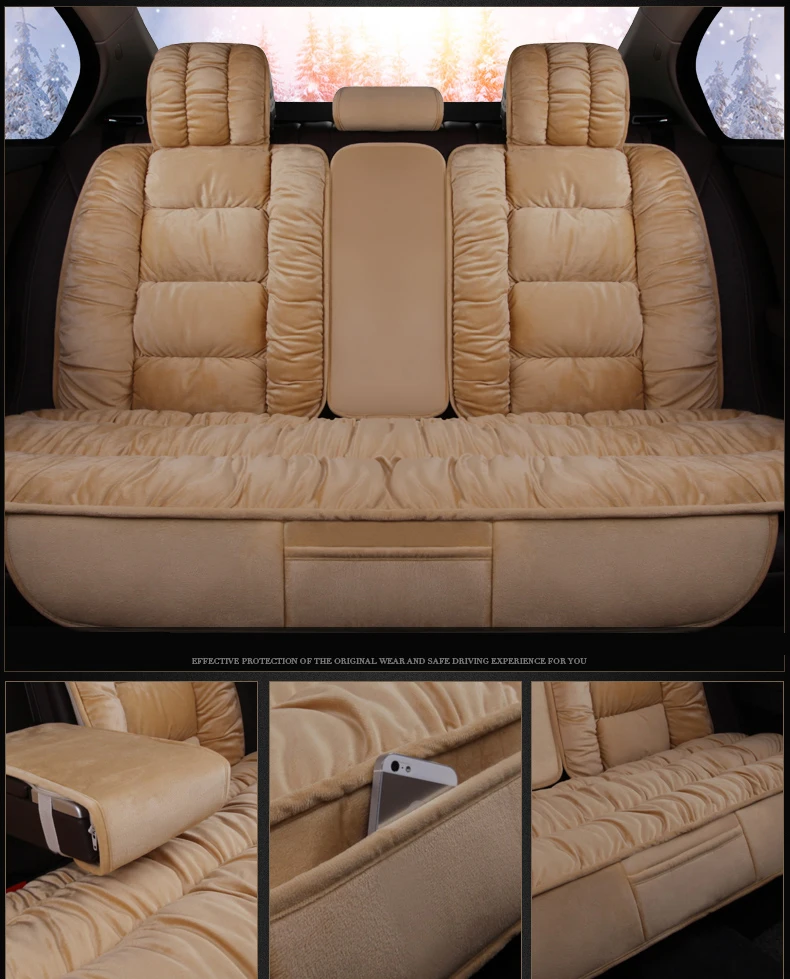 Чехлы на сиденья автомобиля из искусственного меха симпатичные зимние новые