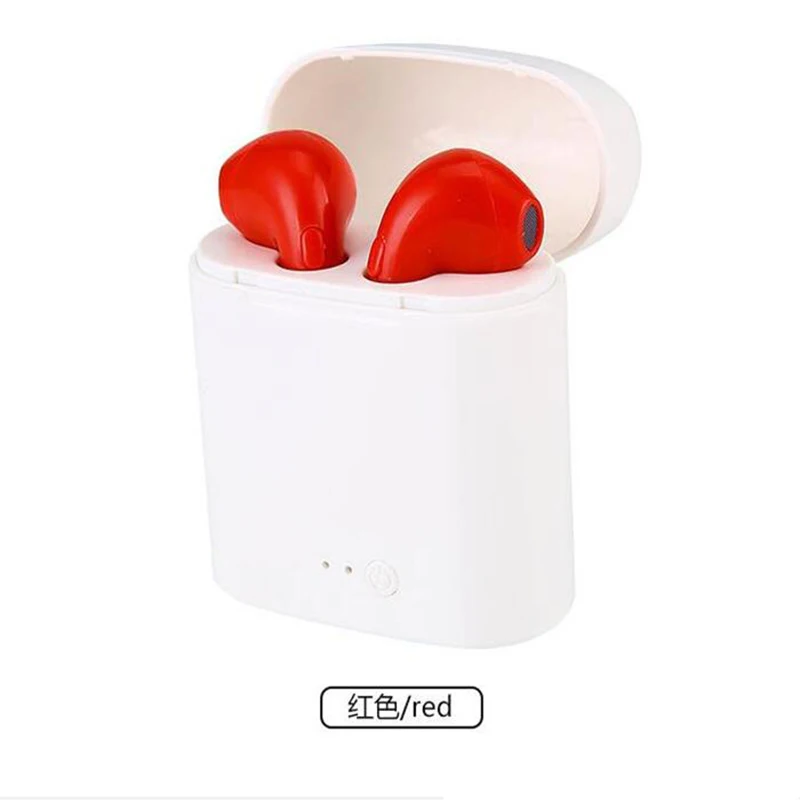 i7s-red Мини i9s i7S наушники-вкладыши TWS Bluetooth наушники Беспроводной наушники с микрофоном стерео наушники-вкладыши Наушники-капельки дляимузыка спортивная Гарнитура для всех смартфонов - Цвет: i7s-red