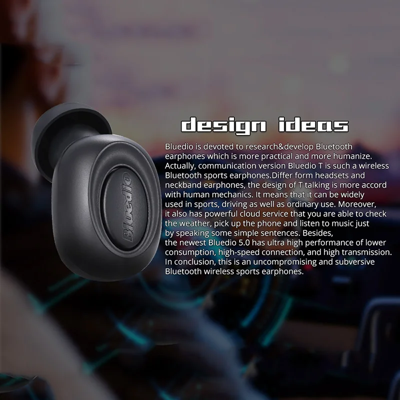 Bluetooth наушники Bluedio Беспроводные спортивные деловые с микрофоном для телефонов NK
