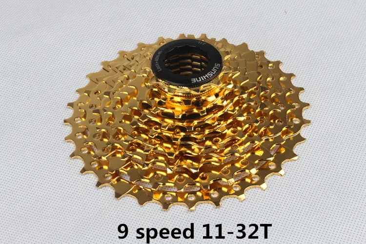 Солнце 9 Скорость 10 11 11-32/42T Золотой механизм трещотки для велосипеда кассета