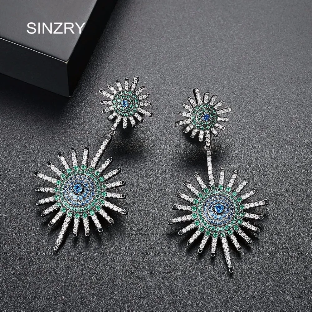 SINZRY 2018 Новые Модные Этнические большие Подвесные серьги в виде подсолнуха для