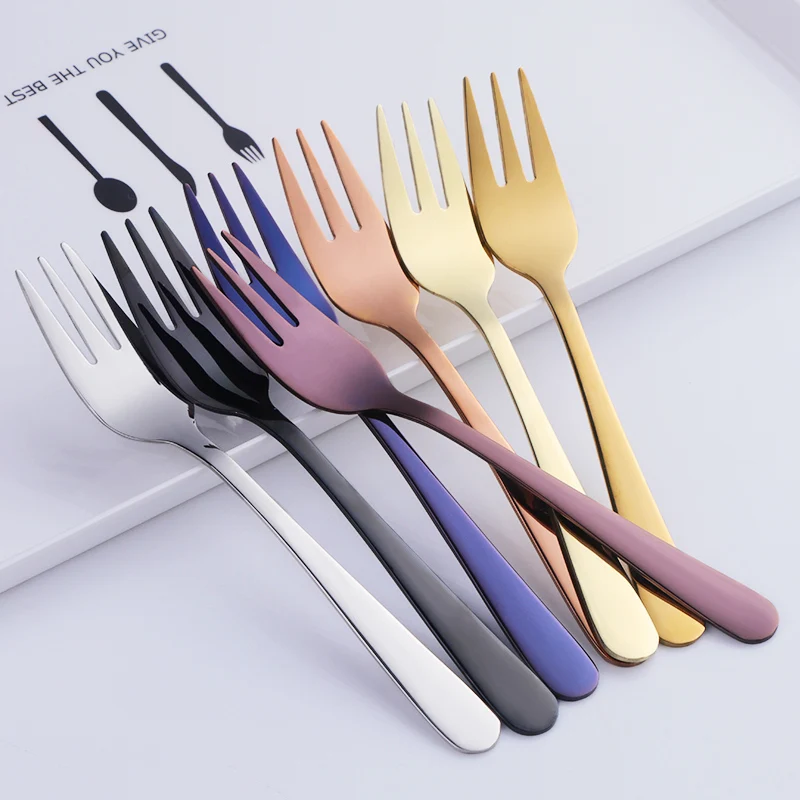 7 шт. разноцветные столовые приборы из нержавеющей стали 18/8|stainless steel fruit fork|fruit