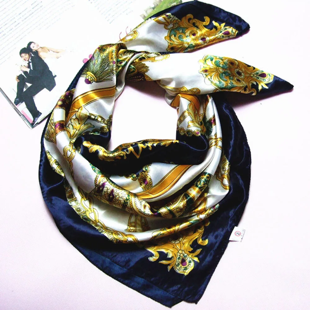 Фото Модный женский шарф большой размер 90x90 см имитация шелка квадратный высокое(Aliexpress на русском)