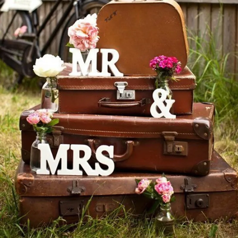 3 шт./компл. Свадебные украшения белые буквы Mr &amp Mrs Декор реквизит только что