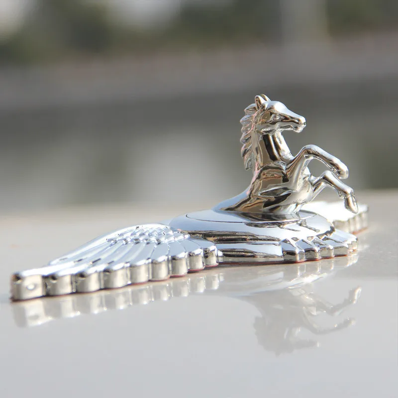 Silver Smal Автомобильный Стайлинг, передний капот, эмблема лошади, значок, наклейка для Audi Buick, Holden, Chrysler, Mazda, Lexus, Bentley, Dodge, авто, универсальная наклейка - Название цвета: Silver Smal