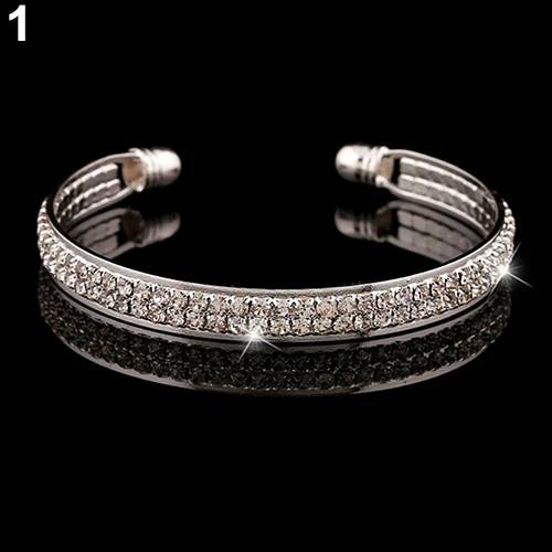 Женский браслет на запястье 2 ряда|rhinestone bangle|crystal rhinestone banglesopen bracelet |