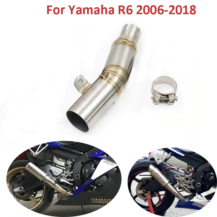 

Система выхлопных газов для мотоцикла средняя труба Модифицированная нержавеющая сталь титановый сплав Соединительная труба для Yamaha YZF R6 ...