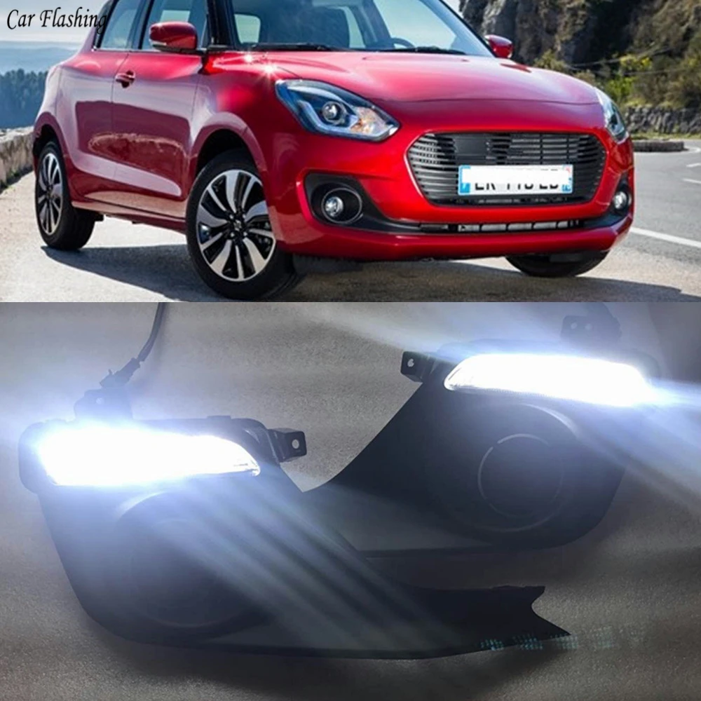 Автомобильная проблесковая 2 шт. Светодиодный дневной светильник для Suzuki Swift 2017