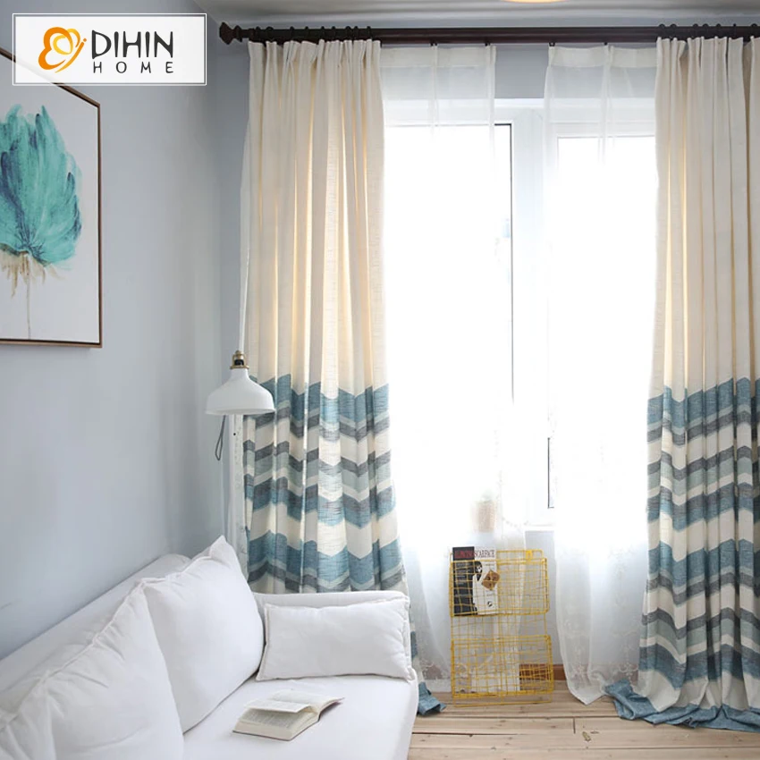 DIHIN Современная полосатая занавеска для дома Затемненные занавески