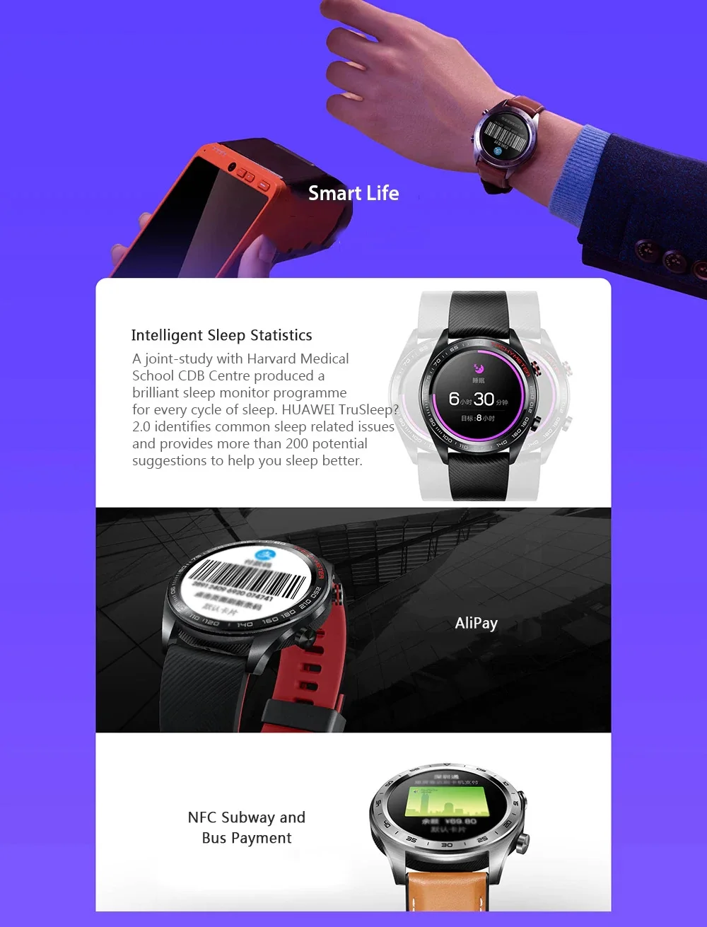 [] huawei Honor Magic Multi Sports NFC gps умные часы 5ATM фитнес-трекер для измерения сердечного ритма умные часы для Android iOS