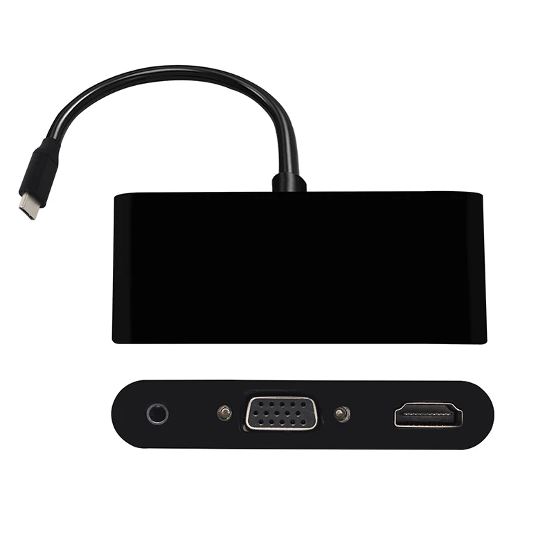 USB C Тип к HDMI VGA 3 5 мм аудио адаптер в 1 взаимный обмен данными между компьютером и