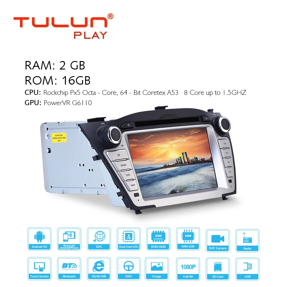 Автомобильный мультимедийный плеер Octa core Android 8 1 GPS 2 Din dvd-плеер для Hyundai IX35/Tucson