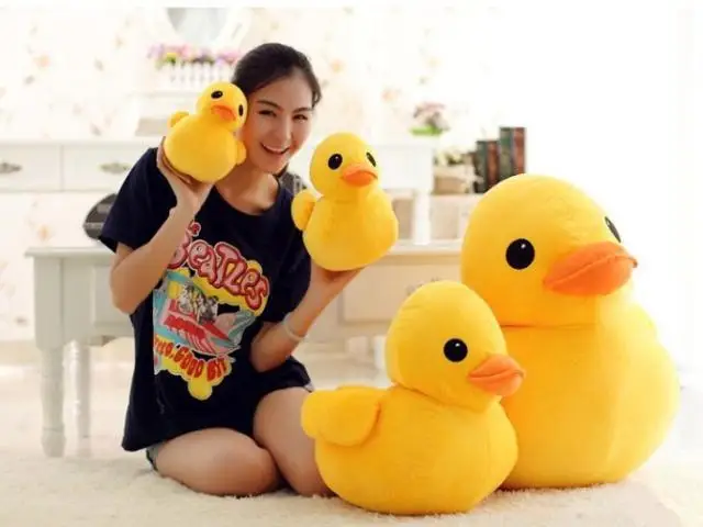 

cartoon yellow duck plush toy soft throw pillow toy birthday gift h577
