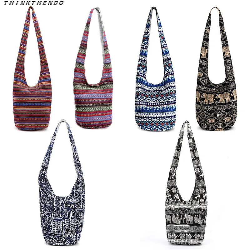

THINKTHENDO Fashion Women Hippie Shoulder Bags Fringe Large Capacity Purses Ethnic Tote Handbag Travel Bag New Multifunction