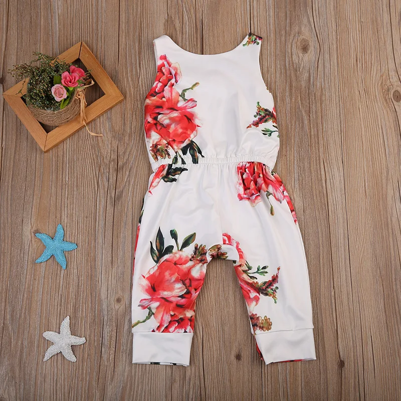 Детский комбинезон без рукавов с цветочным принтом|newborn baby girl romper|kids rompersbaby romper |