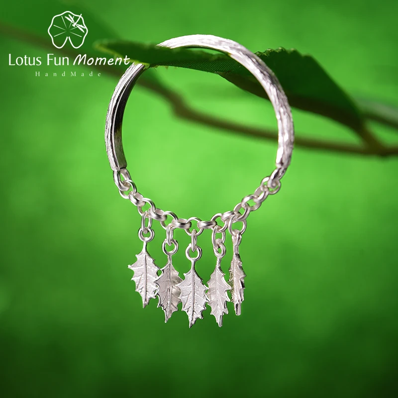 Lotus Fun Moment Real 925 Sterling Silver Natural Handmade Designer Original Fine Jewelry Holly Leaves Rings for Women Bijoux | Украшения и
