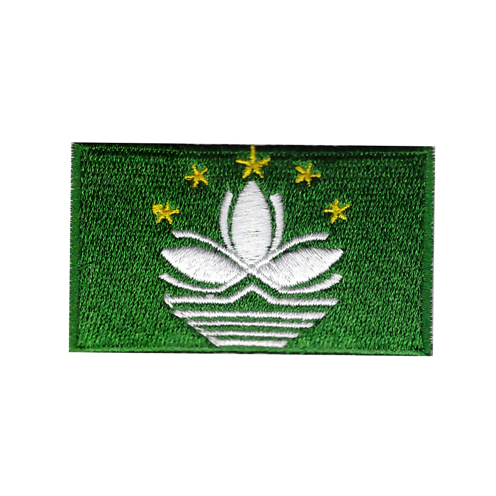 

Macau national flag Embroidered Patch Iron on Sewing Applique Cute Patch Fabric Clothes Shoes Bag DIY Decoration free shipping