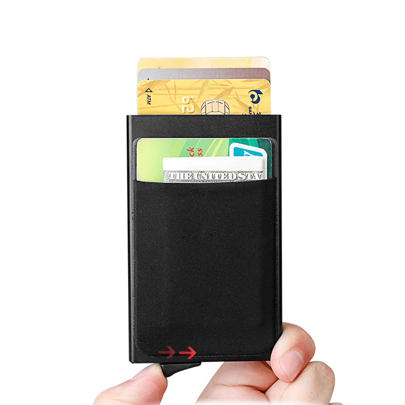 Мужской кошелек с защитой от кражи алюминиевый металлический дорожный для