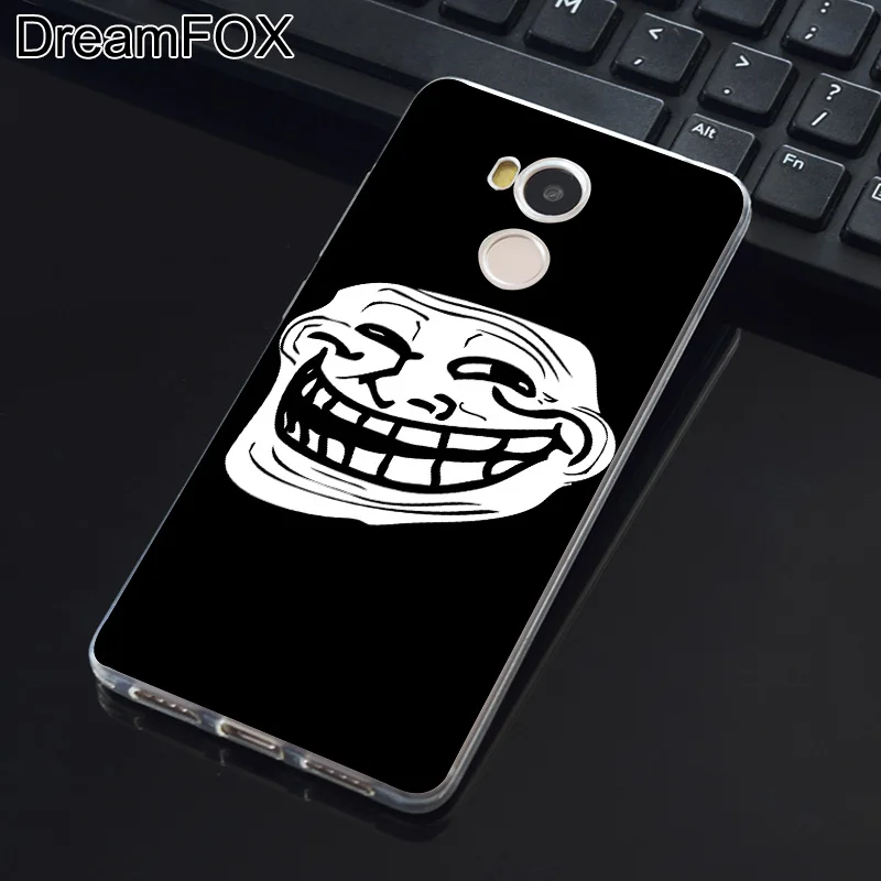 DREAMFOX K244 Тролль Лицом Мягкие TPU силиконовый чехол для Xiaomi Redmi Note 3 4 5 плюс S 4A 4X 5A Pro