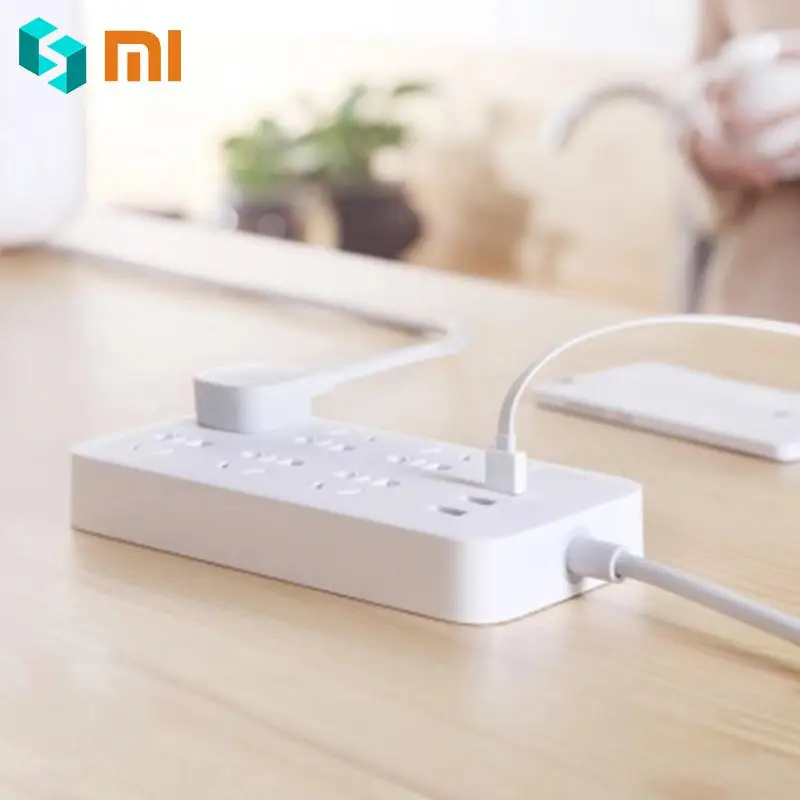Оригинальная силовая полоса Xiaomi Mijia базовая версия 6 розеток С 3 5 в 2 1 А быстрая