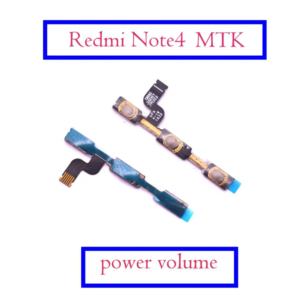 Для Xiaomi Redmi Note 4 4X MTK для прибавления звука Боковая кнопка зарядная плата заряда микрофон системная плата Материнская плата Flex кабель - Цвет: power flex
