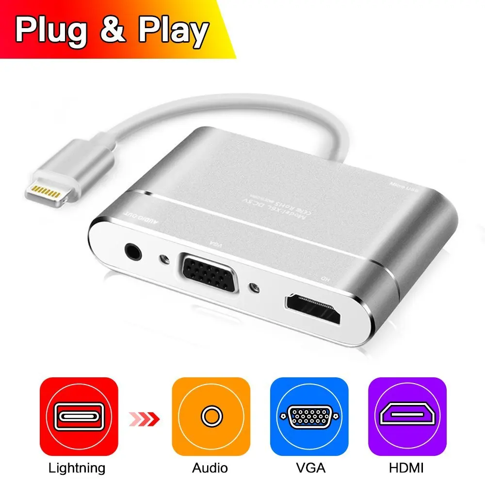 HBUDS X6L 1080 P HDMI кабель системы освещения для AV HDMI/HD tv цифровой адаптер Iphone 5S 6 6s 7 8 Plus