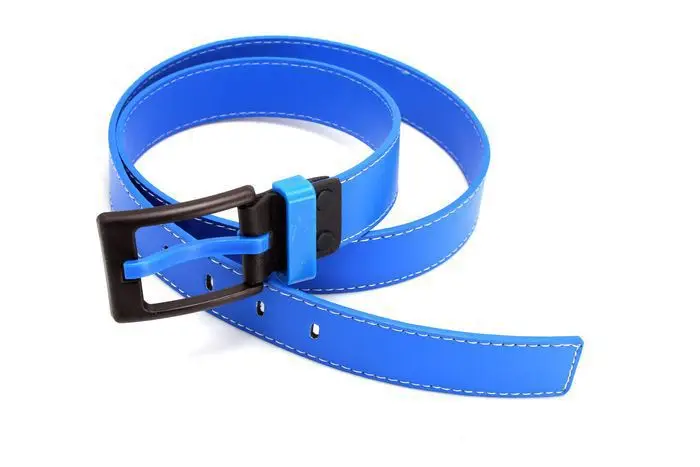 2PCS Korean Mens Blue PU Leather Belt Anti-allergic Buckle Waistband #23595