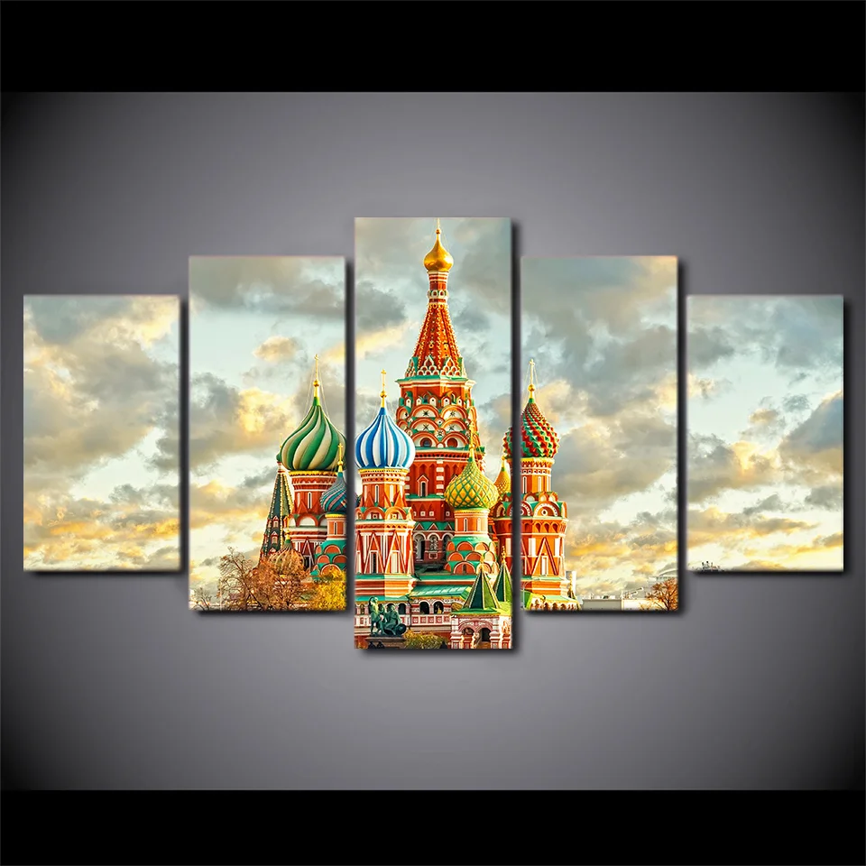 5 шт. Холст Искусство HD Печать Святого миндаля собора домашний декор картины для