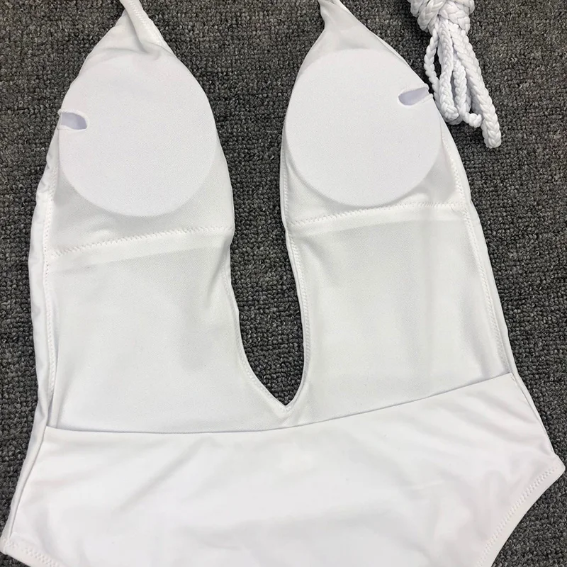 Сексуальный вязаный бандажный купальник, Цельный купальник для женщин, однотонный Желтый купальный костюм с открытой спиной, maillot de bain femme, монокини