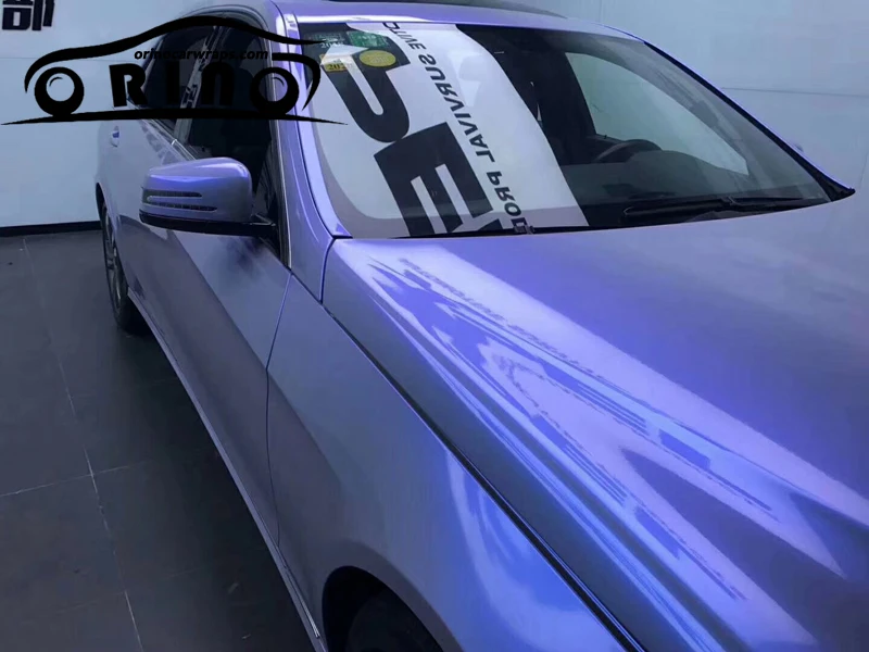 

Newest High Quality Candy Glossy Vinyl Film Grey Blue Car Wrap Foil air bubble Vehicle Body Color Change Sticker 1.52X20M/Roll
