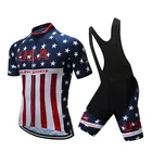 Комплект одежды для езды на велосипеде Pro USA Team 2022 мужской, комплект одежды для езды на велосипеде, Майо, одежда для езды на велосипеде, одежда для улицы