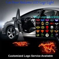 2x flaming horse logo car door welcome step courtesy laser projector ghost shadow puddle led wired light c0513