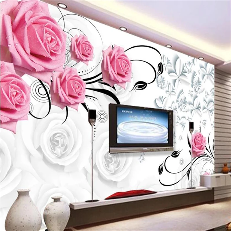 

beibehang Custom wallpaper 3d photo murals stereo rose vine TV background wall decorative painting papel de parede 3D wallpaper