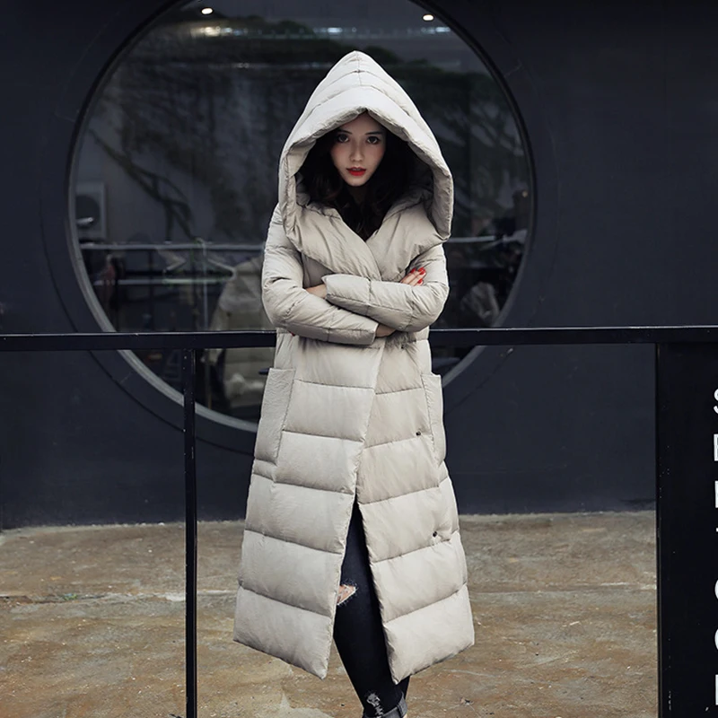 Женское зимнее пальто 2017 Manteau Femme Hiver Belt длинное корейское хлопковое плотное
