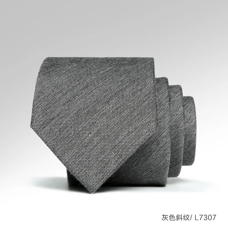 men women fashion 7cm real wool neck tie gray striped wedding cashmere ties slim skinny necktie corbatas para hombre gravatas | Аксессуары