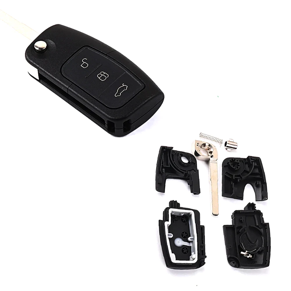 JEAZEA складной ключ с 3 кнопками для Ford Fiesta Galaxy Kuga S Max C Mondeo MK4 2003 2008 2010|Ключ от авто| |