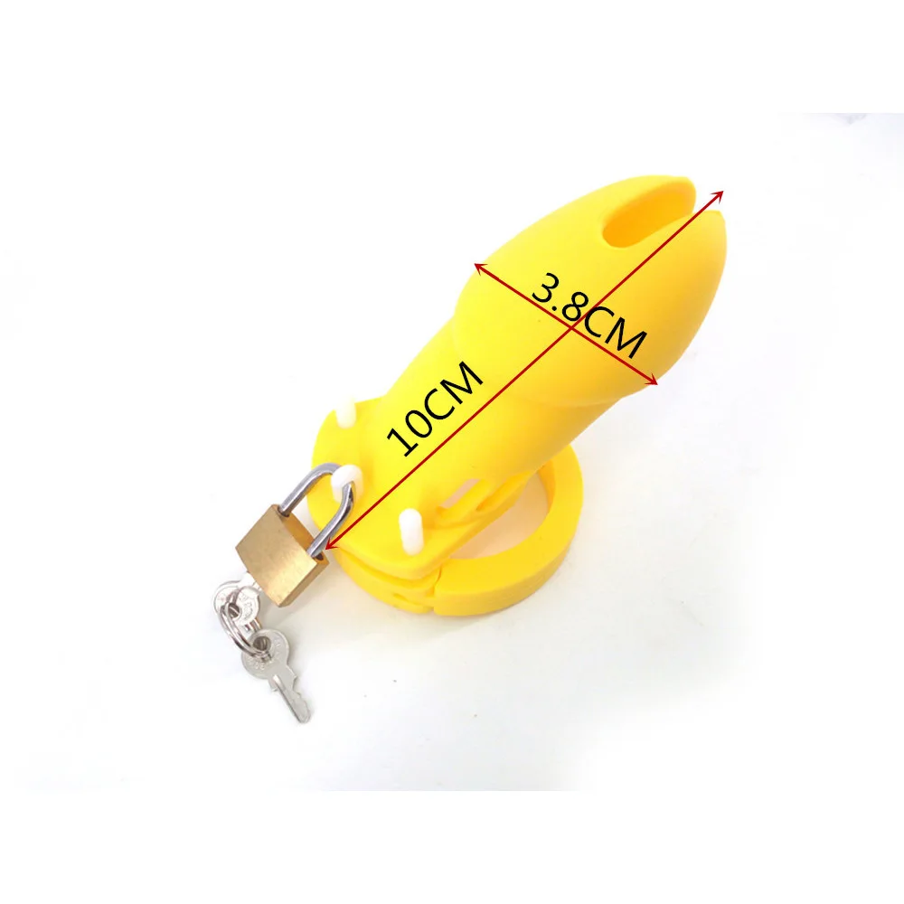 Силиконовый пояс верности для мужчин желтая клетка интимные инструменты