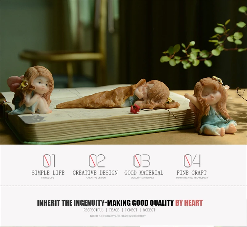 Everyday Collection cute baby Figurine Fairy Garden Decoration Angel miniature home Ornament girl Festival gifts