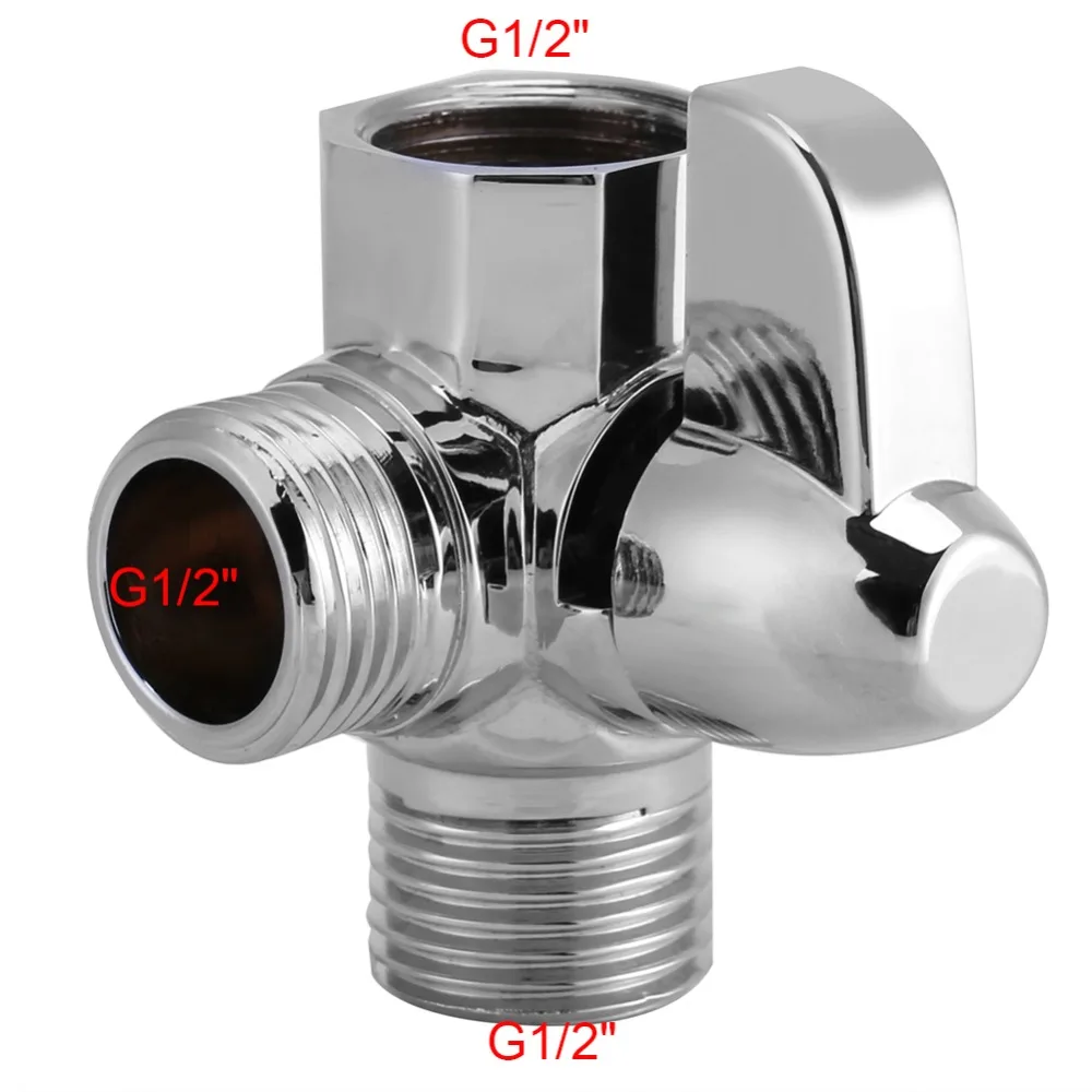 3-сторонний выход латунь хром переключающий клапан из нержавеющей стали кран сплиттер G1/" ; тенниска; футболка; Форма В комплект поставки входит адаптер для душа настенный Ванная комната аксессуар