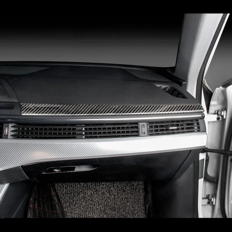 

Carbon Fiber Car Styling Copilot Dashboard Trim Strip For Audi A4 B9 2017-2019 LHD Auto Interior Accessories