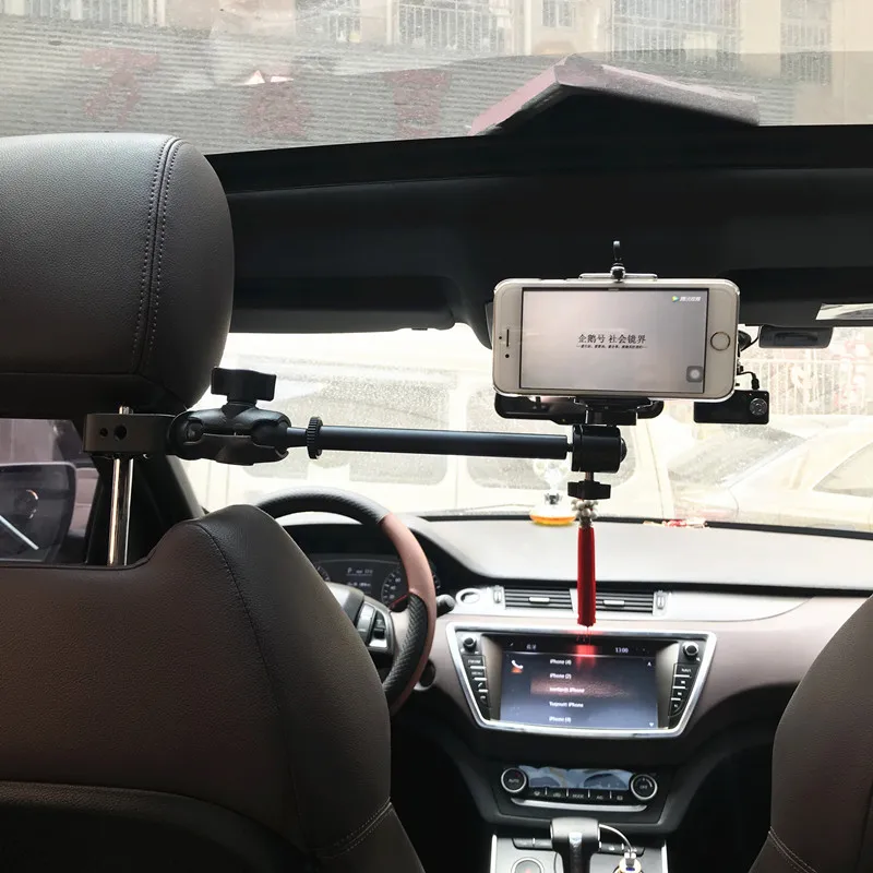 Крепление на подголовник автомобиля+ Адаптер штатива для GoPro видеокамеры, видеокамеры, DV смартфонов SJCAM 456000 Xiao mi yi аксессуары