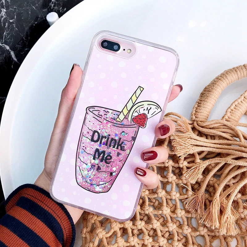 Чехол Quicksand Capinha для iPhone 7 7Plus 8 8Plus 6 6s Plus динамический жидкий Жесткий ПК чехол X XR XS Max