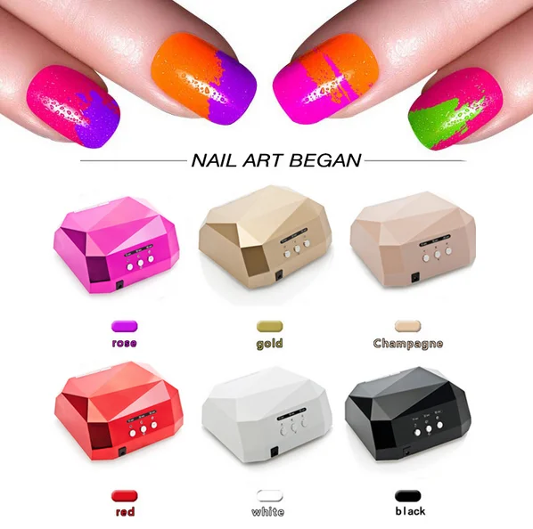 36W LED Lamp Nail Dryer UV Big Diamond Shaped Long Life CCFL Curing for Gel Polish Art Tools | Красота и здоровье