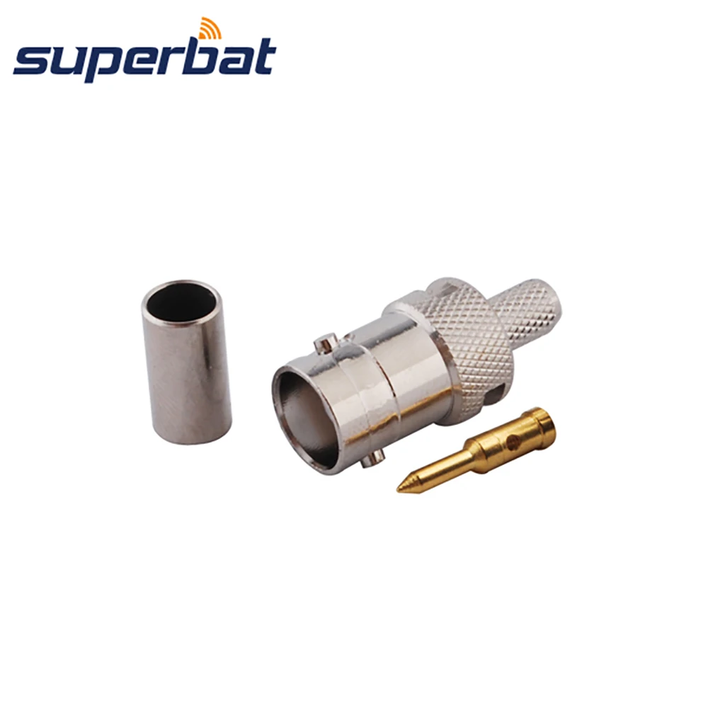 Superbat RP-BNC женский разъем обжимной прямой 50 Ом для кабеля RG58 RG142 LMR195 RG400 | Мобильные
