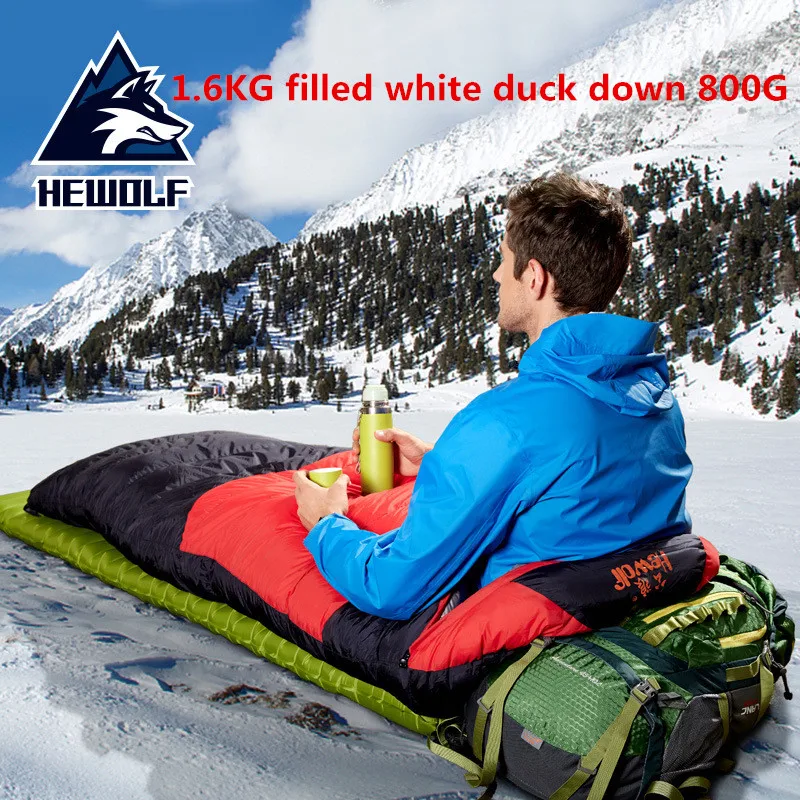 Goedkoop Hewolf Outdoor Hoge Kwaliteit Envelop Volwassen Enkele Slaapzak Warm Wandelen Camping Lunchpauze Stiksels Slaapzak
