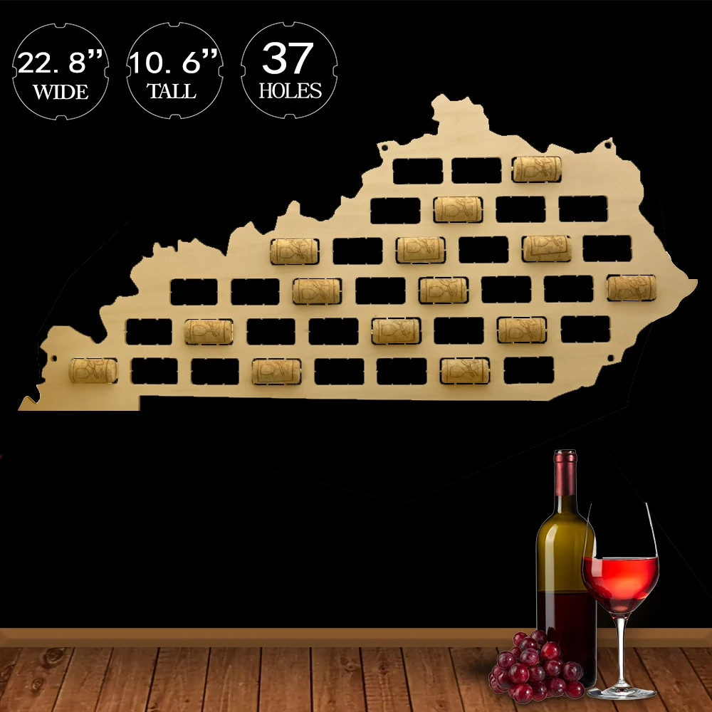 Kentucky of the USA Wine Cork Map Rustic табличка винная пробка домашний Декор деревянный вырез