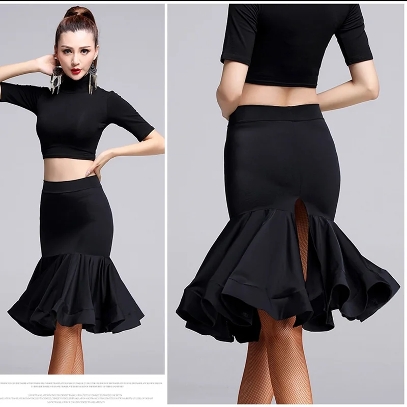 Fashion Ballroom Woman Latin Dance Skirt Top Selling Sexy Tango Samba Cha for Women robe danse latine femme | Тематическая одежда