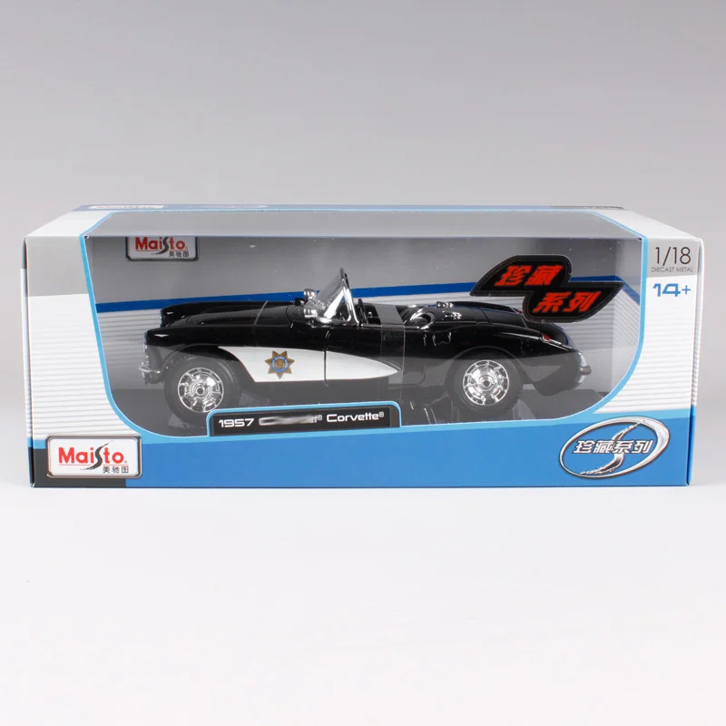 Maisto 1:18 1957 Chvrolet Corvette полицейский автомобиль модель старого автомобиля литая новая