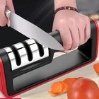 Профессиональная точилка для кухонных ножей, 3-ступенчатый инструмент для заточки алмазного камня, аксессуары для нержавеющей Точилки из стали